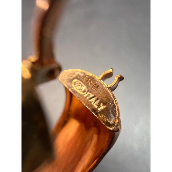 Rose Gold over sterling silver Italian hoop earrings - Picture 3 of 14